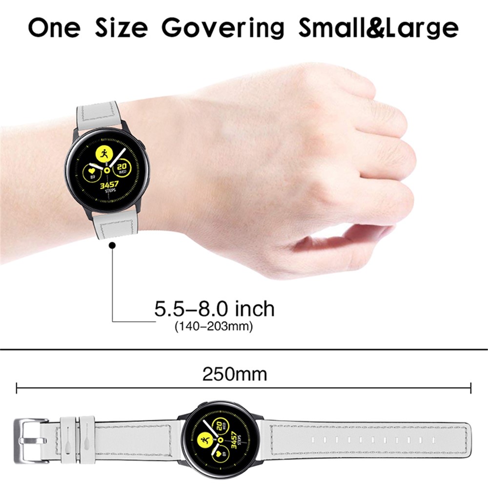 For Xiaomi Mi Watch Color/Haylou Solar LS05 Cowhide Leather Wear-resistant Soft Wrist Strap Replacement Watchband - White-2