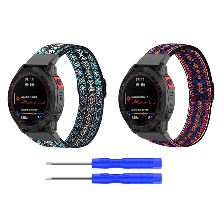 Para Garmin Fenix ​​Série 7S / 6S / 5S / Instinct 2S Ajustável Relógio Strap Elastic Nylon Pulseira Smart Watch Band Respirável Para Mulheres / Homens - Preto-3