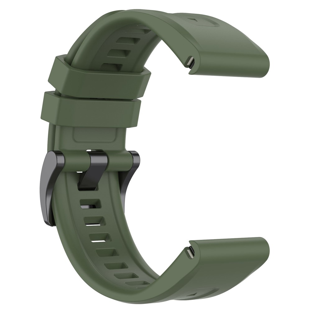 For Garmin Fenix 7X/7X Solar/6X/6X Pro/TACTIX 7 Silicone Watch Strap Quick Release Wrist Band Sports Watch Watchband 26mm - Dark Green-4