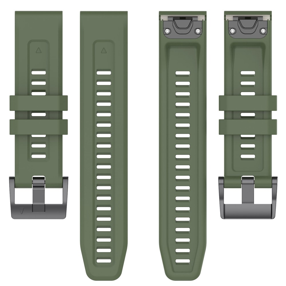 For Garmin Fenix 7X/7X Solar/6X/6X Pro/TACTIX 7 Silicone Watch Strap Quick Release Wrist Band Sports Watch Watchband 26mm - Dark Green-5