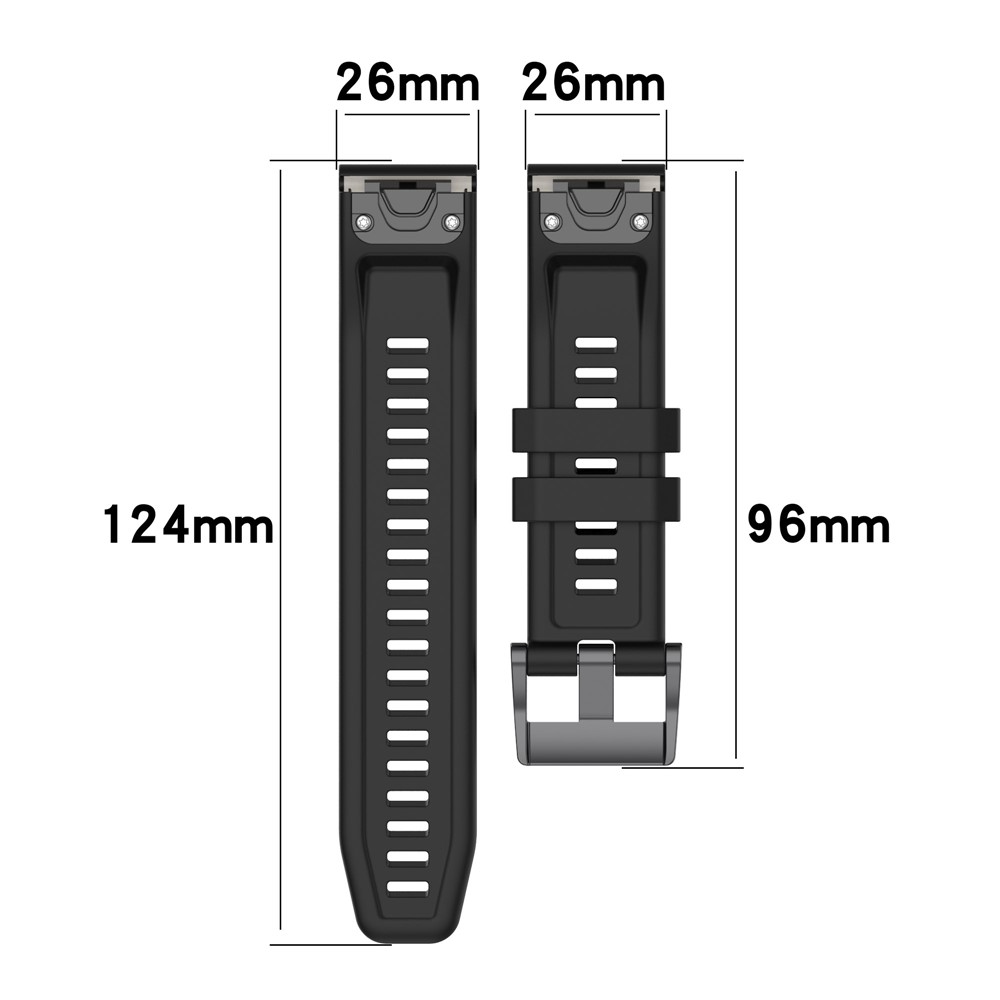 For Garmin Fenix 7X/7X Solar/6X/6X Pro/TACTIX 7 Silicone Watch Strap Quick Release Wrist Band Sports Watch Watchband 26mm - Dark Green-9