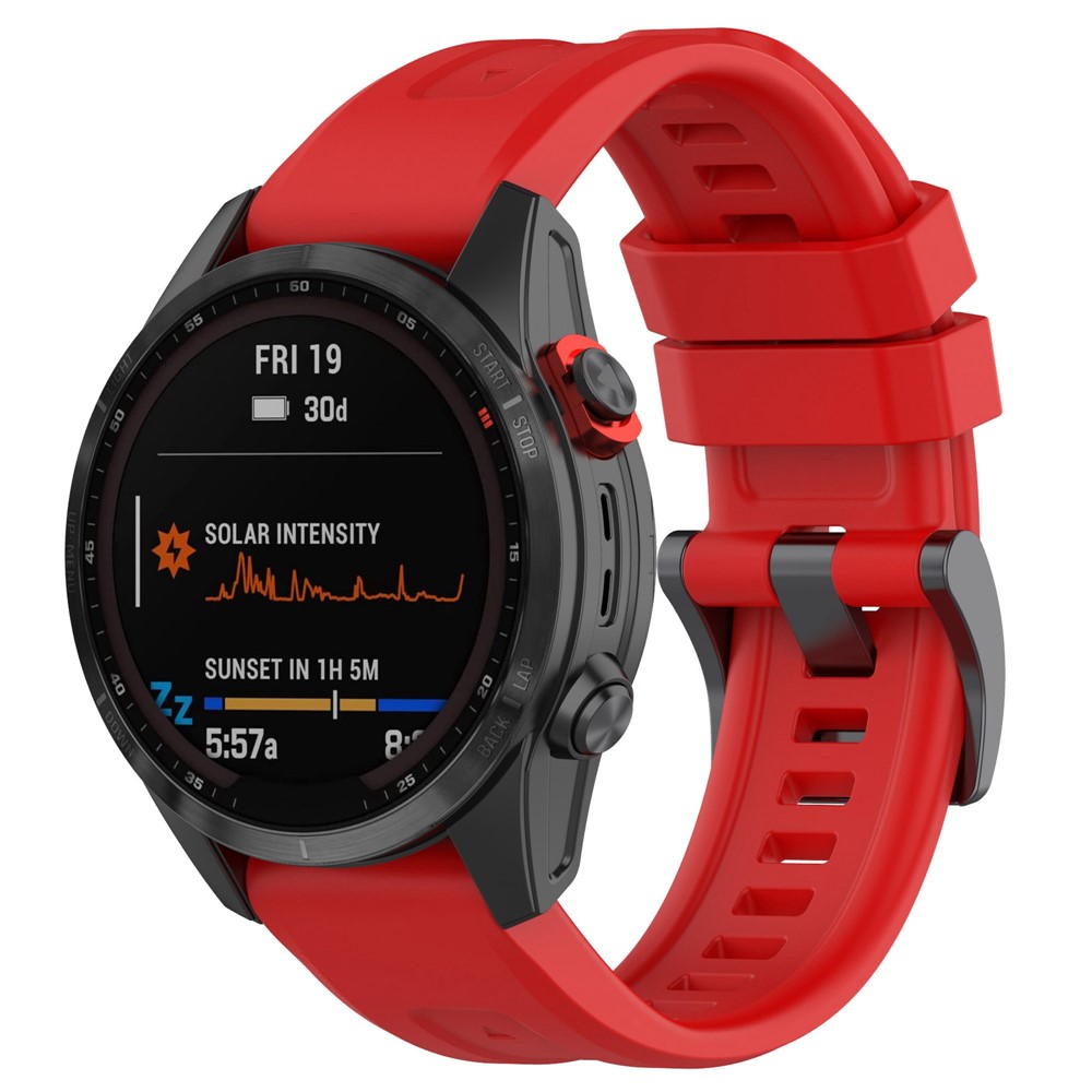 For Garmin Fenix 7S/6S Pro/5S/5S Plus/Instinct 2S Silicone Watchband Wrist Strap Sports Watch Quick Release Watch Band with Buckle - Red-2