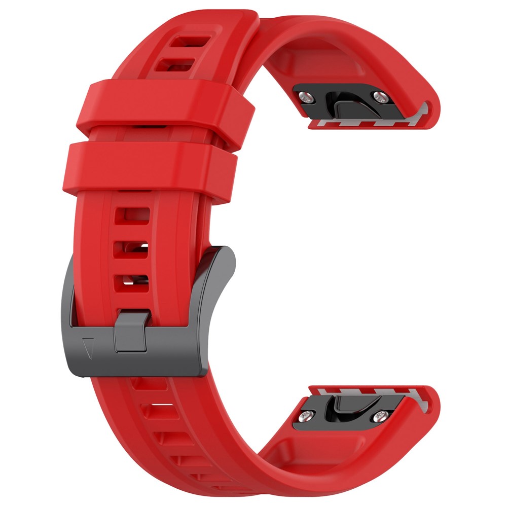 For Garmin Fenix 7S/6S Pro/5S/5S Plus/Instinct 2S Silicone Watchband Wrist Strap Sports Watch Quick Release Watch Band with Buckle - Red-3