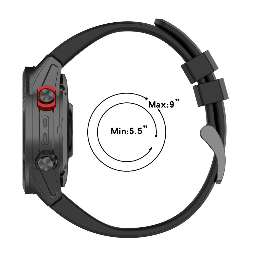 For Garmin Fenix 7/Epix Gen2/Descent G1/COROS VERTIX Silicone Watch Band Quick Release Wrist Strap Sports Watch Replacement Watchband - Black-10