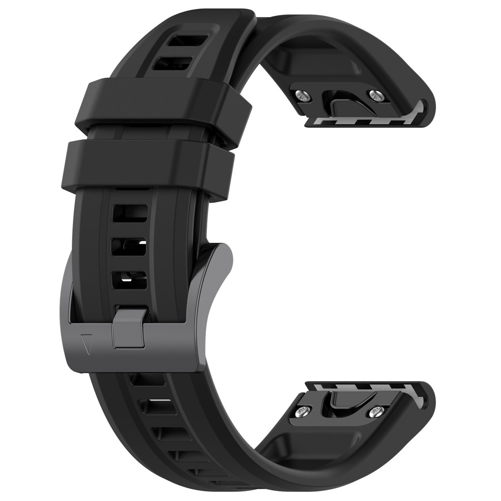 For Garmin Fenix 7/Epix Gen2/Descent G1/COROS VERTIX Silicone Watch Band Quick Release Wrist Strap Sports Watch Replacement Watchband - Black-3