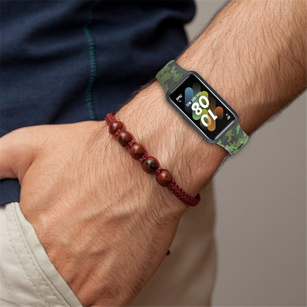 Pattern Printing Watch Strap for Huawei Band 7, Adjustable TPU Wrist Band Replacement Bracelet - Leopard Pattern-10