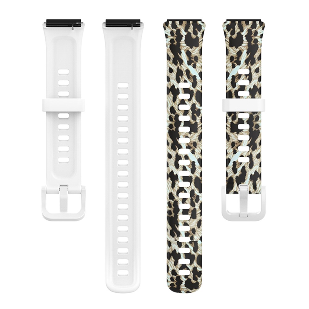 Pattern Printing Watch Strap for Huawei Band 7, Adjustable TPU Wrist Band Replacement Bracelet - Leopard Pattern-2