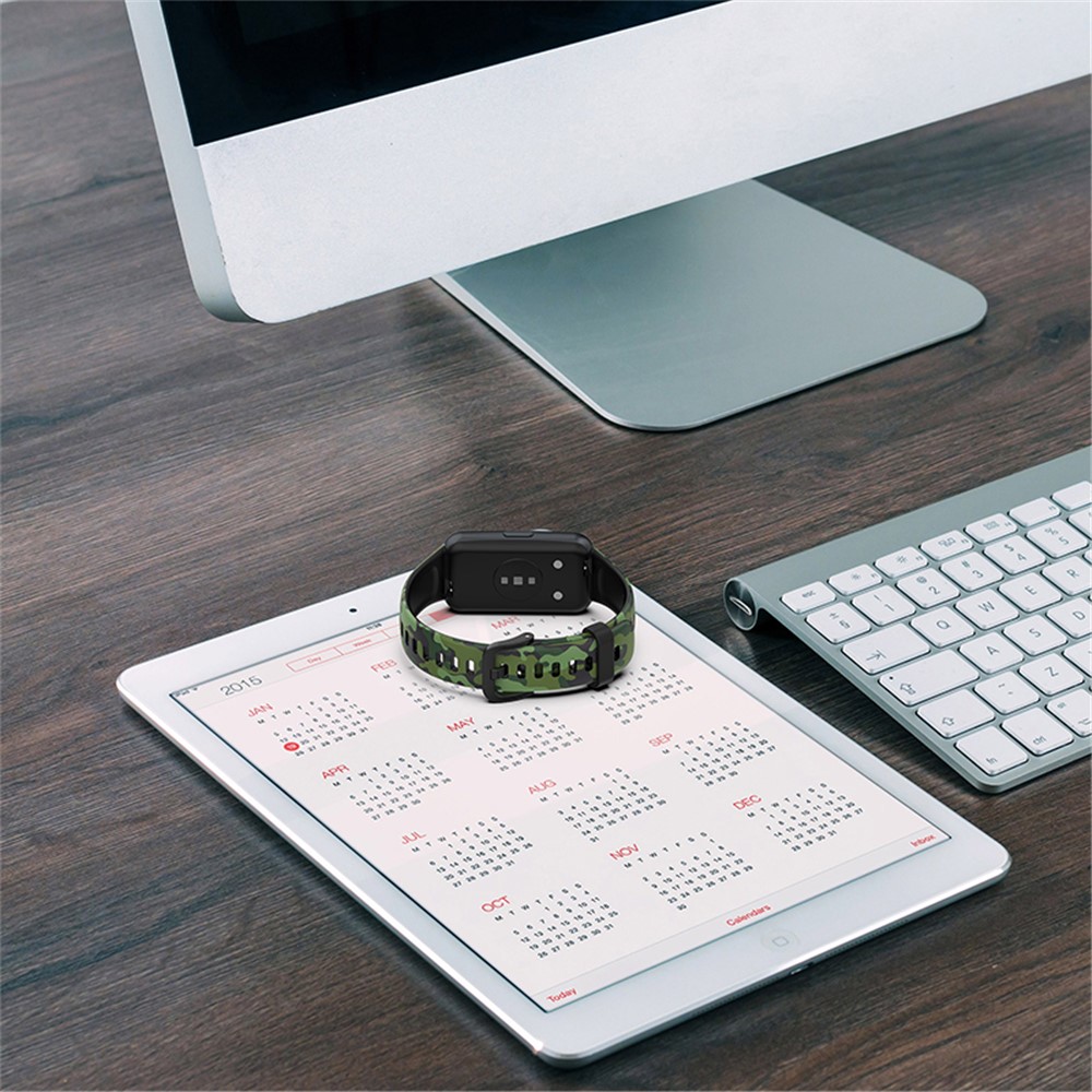 Pattern Printing Watch Strap for Huawei Band 7, Adjustable TPU Wrist Band Replacement Bracelet - Leopard Pattern-7