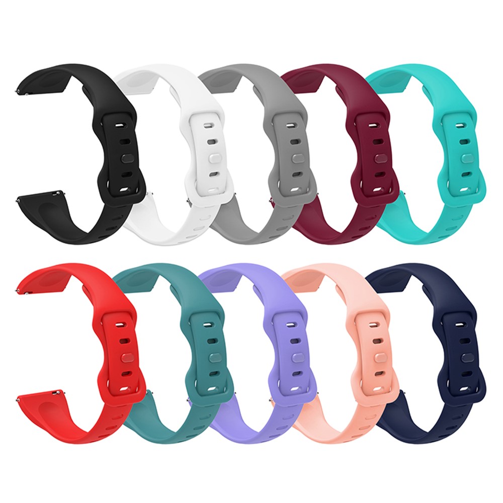 20mm Soft Silicone Smart Watch Band with 8-shaped Buckle Replacement Wrist Strap - Purple-5
