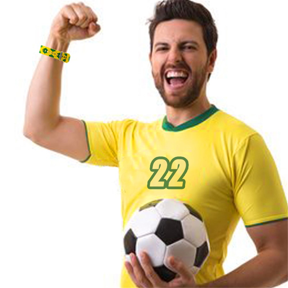 22mm Soccer Ball Pattern Silicone Watch Strap Adjustable Pin Buckle Wrist Band Replacement - Green/White-6