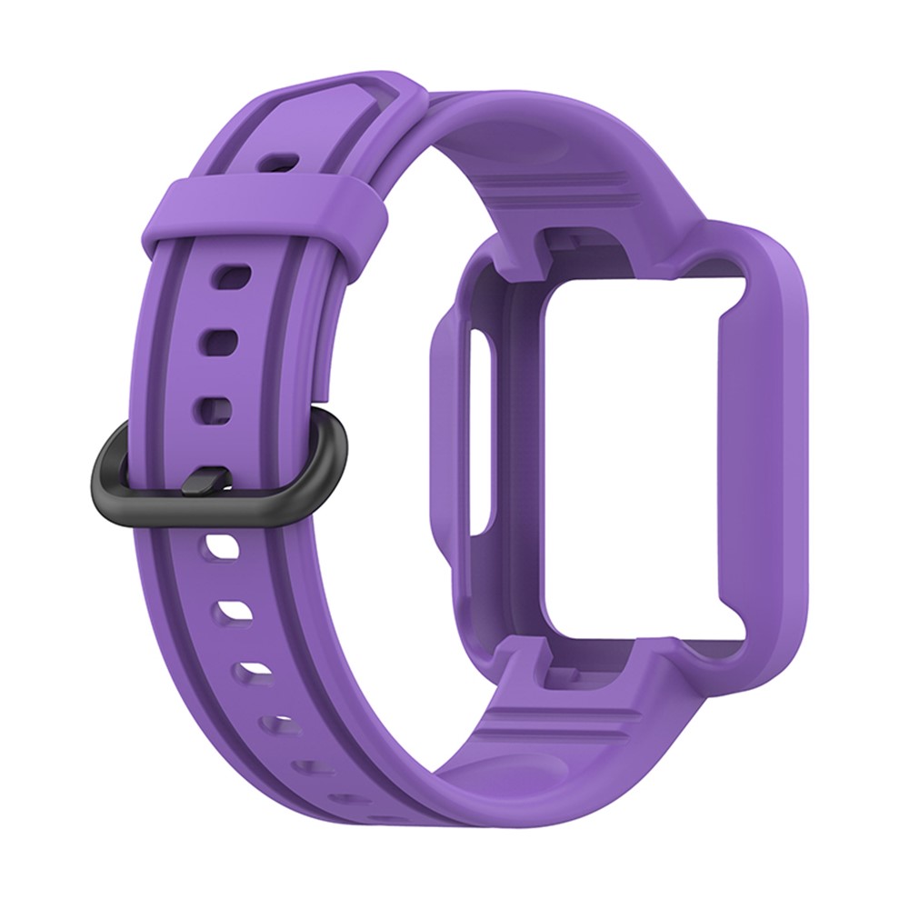 For Xiaomi Redmi Watch/Redmi Watch 2/Mi Watch Lite/Mi Watch Lite 2 Smart Watch Strap Soft Silicone Wrist Band with Watch Case - Purple-3