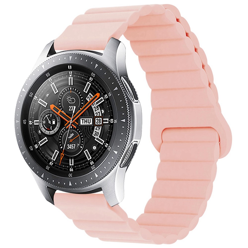 For Haylou LS02 / RS4 / RS4 Plus / Huawei Watch GT 3 Pro 43mm, Silicone Watchband 20mm Universal Magnetic Watch Strap - Pink-2