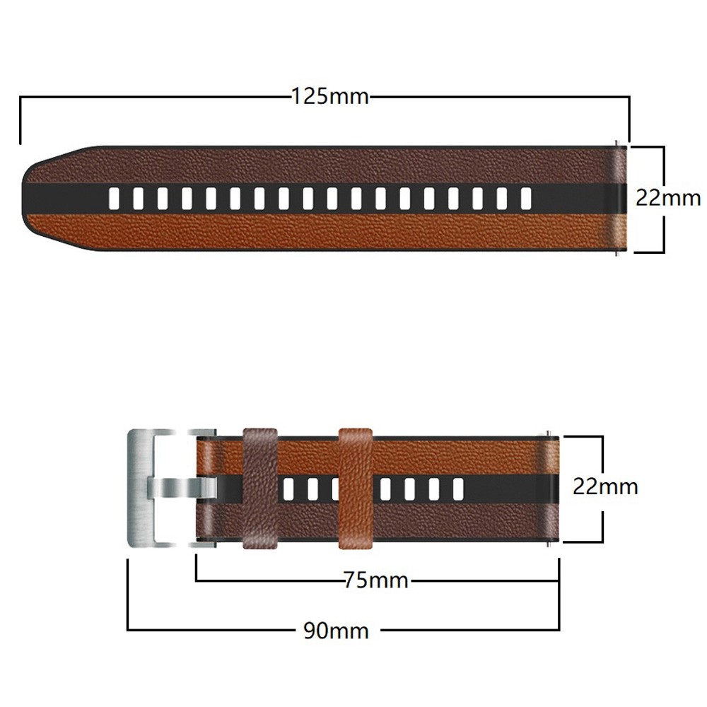 Per Haylou rt / RT2 / Xiaomi Watch S1 / Samsung Galaxy Orologio 3 Cinturino da Orologio da 45 mm 22 mm a Colori Silicone Rivestito in Pelle - Nero / Bianca / Rosso