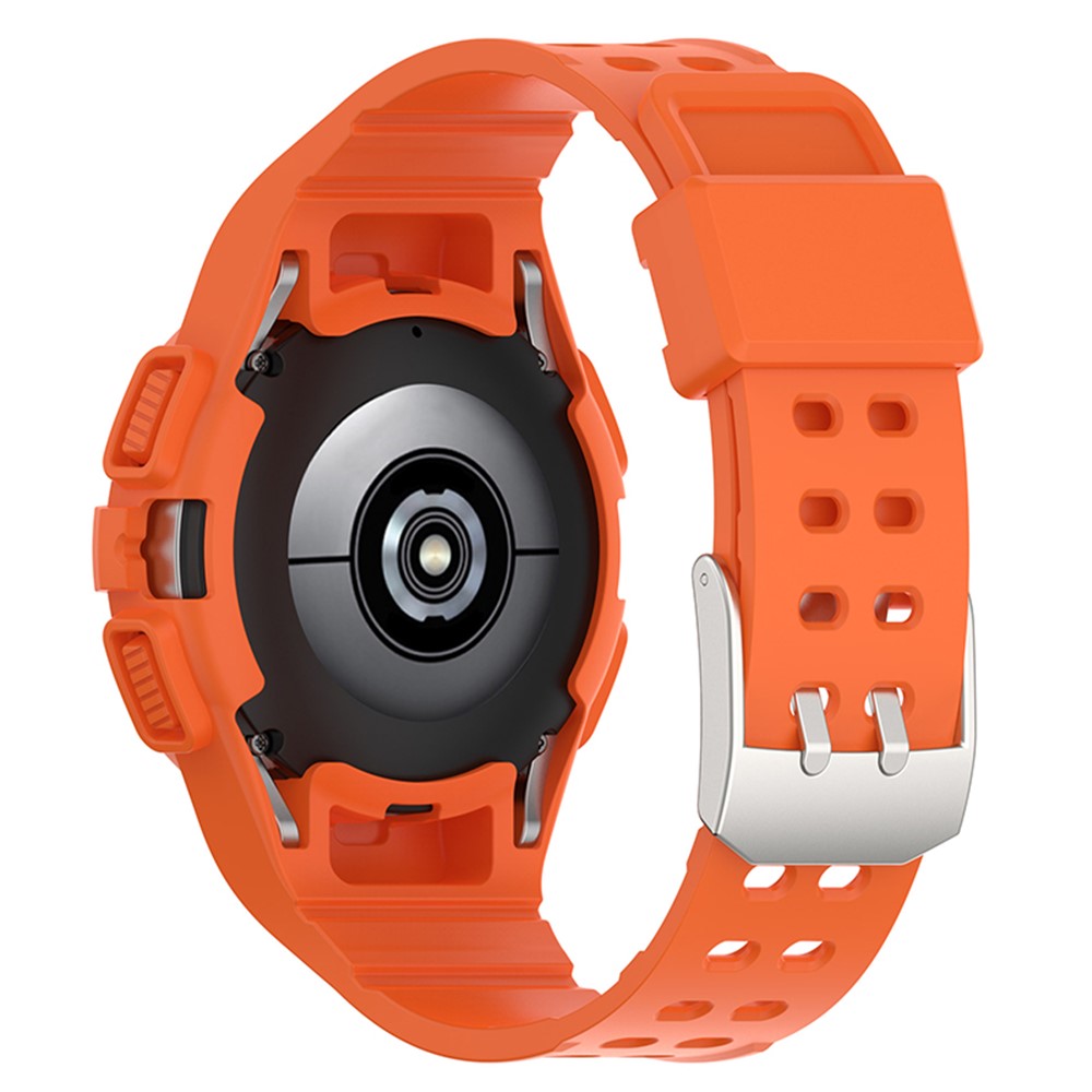 For Samsung Galaxy Watch4 40mm TPU Smart Watch Wristband Sports Bumper Watch Band Strap with Protective Case - Orange-2