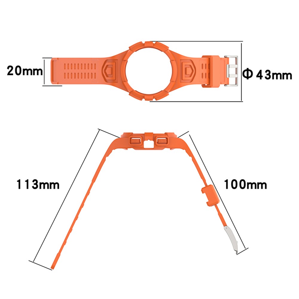 For Samsung Galaxy Watch4 40mm TPU Smart Watch Wristband Sports Bumper Watch Band Strap with Protective Case - Orange-5