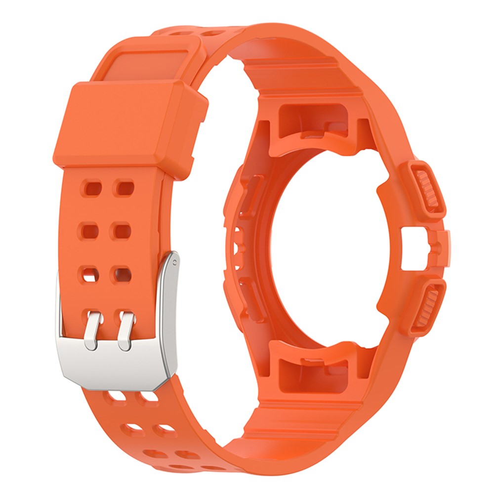 For Samsung Galaxy Watch4 44mm TPU Sports Protective Case Rugged Protector Watch Band Strap Accessories - Orange-3