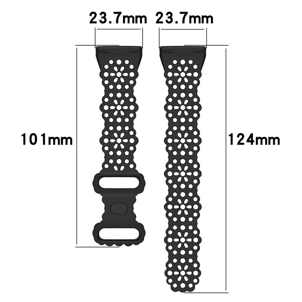 For Fitbit Versa 4 / 3 / Sense 2 / 1 Lace Flower TPU Band Hollow-out Sport Wristband Replacement - White-11