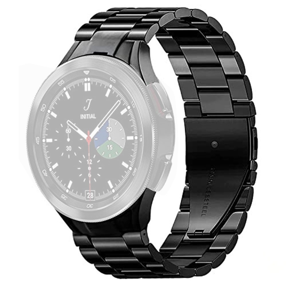JLT For Samsung Galaxy Watch4 Classic 42mm / 46mm / Watch4 40mm / 44mm Watch Strap Replacement Watch Band with Folding Buckle - Black-1