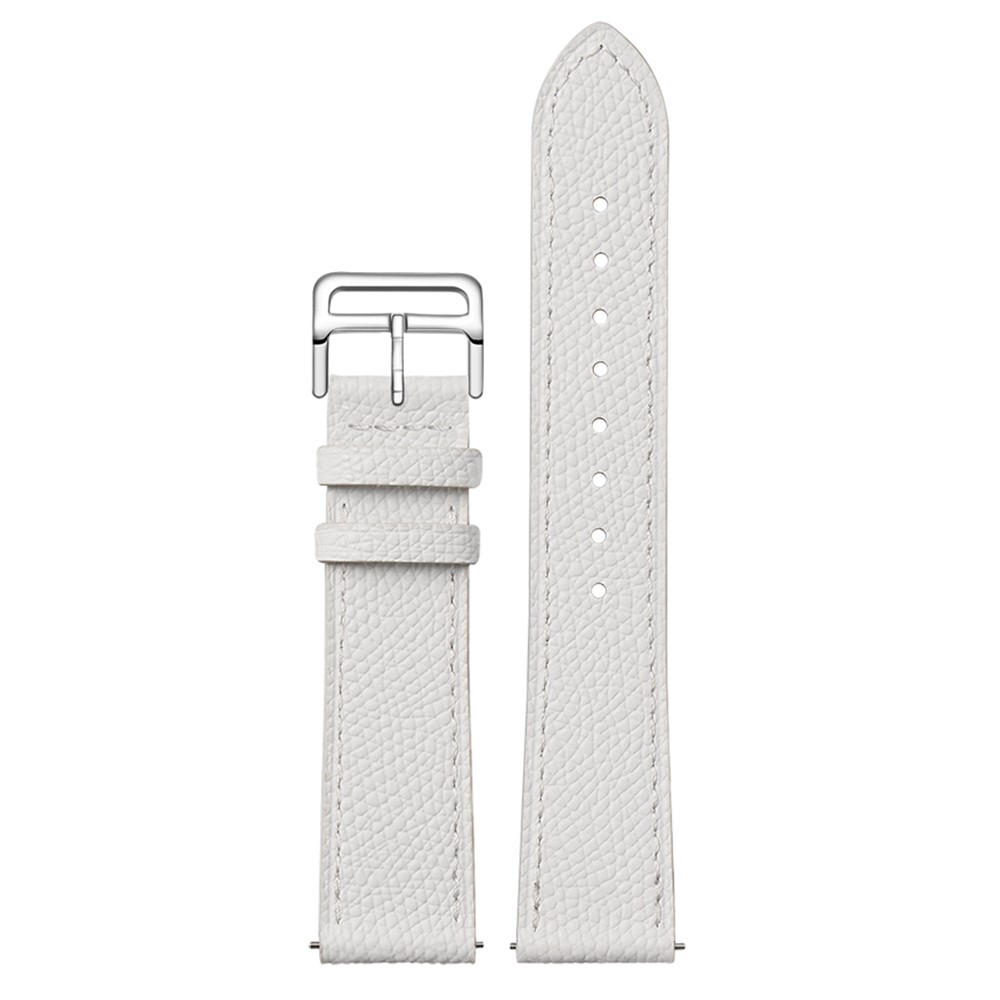 XIAOMI YOUPIN for Haylou LS02 / RS4 Plus LS11 20mm Watch Bands Replacement Strap Textured Genuine Leather Adjustable Wrist Strap - White-3