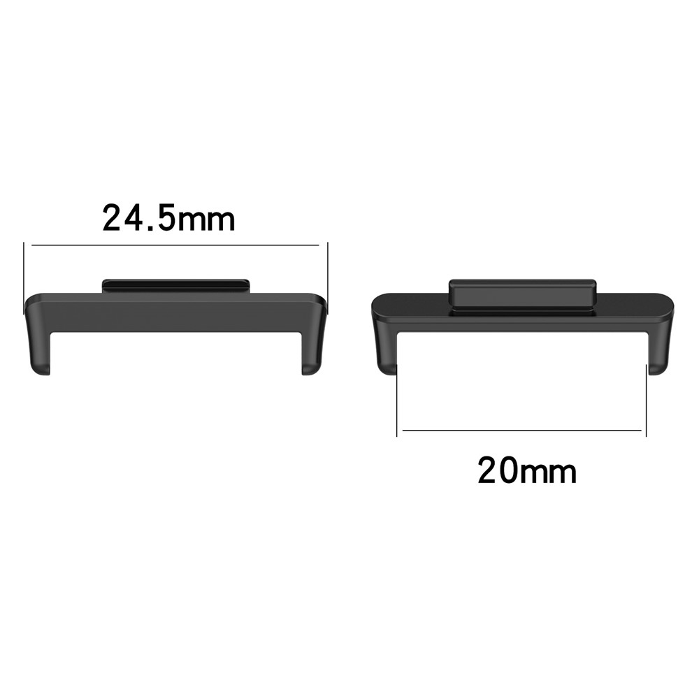 1 Pair Watch Adapter for Huawei Watch Fit 2, Metal Connector Watch Band Accessory - Black-3