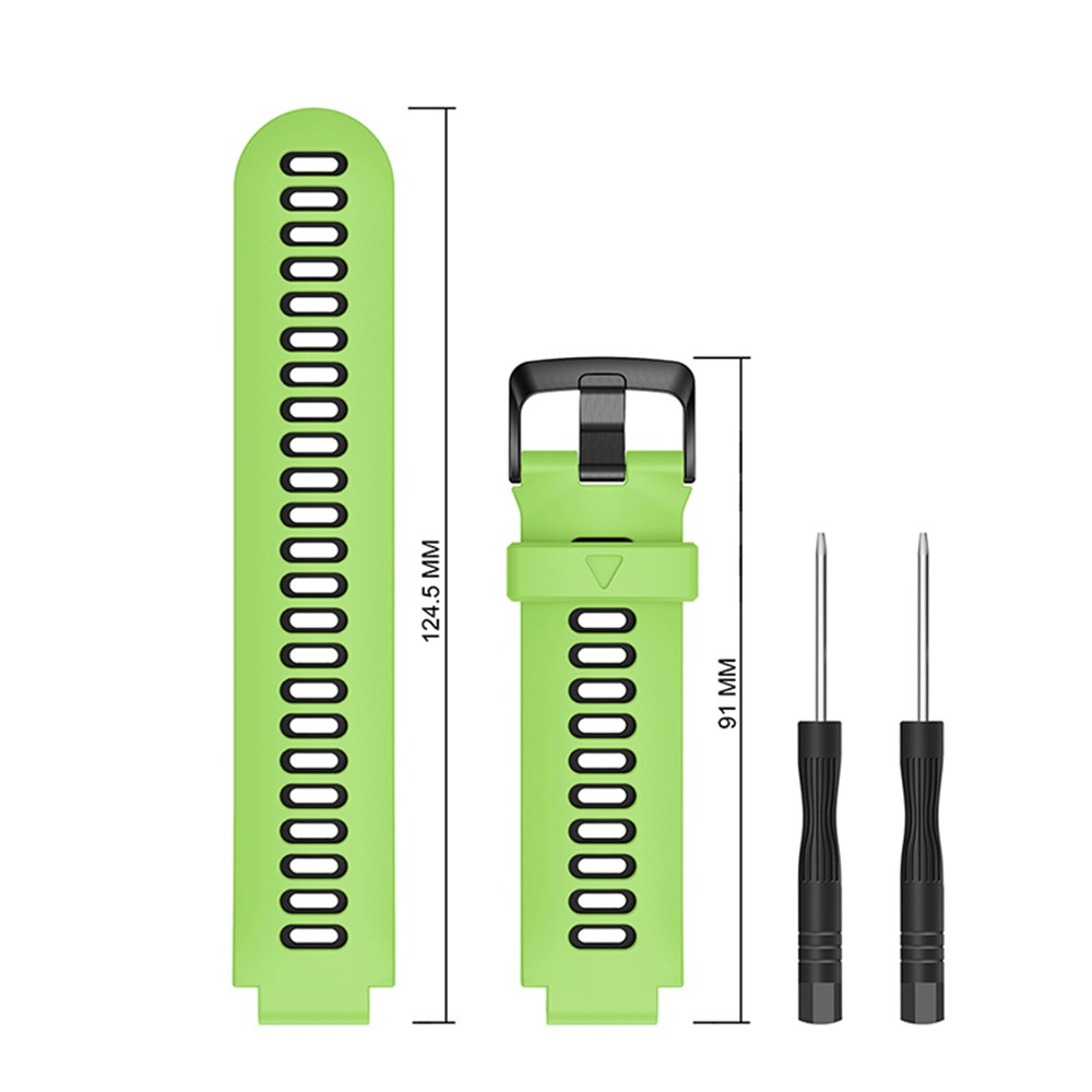 For Forerunner 235 / 230 / 620 / 630 / 220 / 735 / 735XT Silicone Watch Strap with Black Buckle Replacement Part Universal 22mm Watchband - Green / Black-4