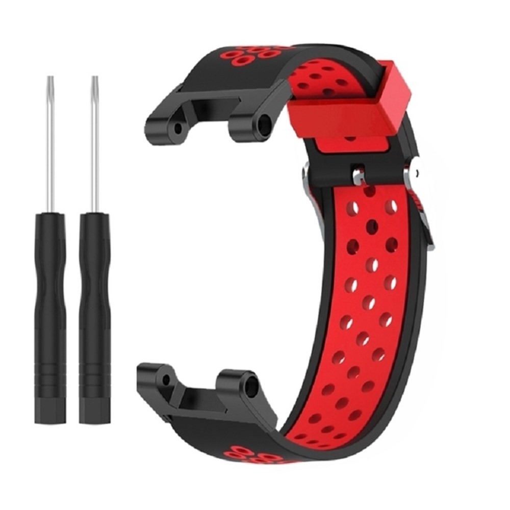For Huami Amazfit T-Rex / T-Rex Pro / Ares, Dual-Color 22mm Watch Band Silicone Watch Strap Replacement Watchband with Multi-Hole Design - Black / Red-3