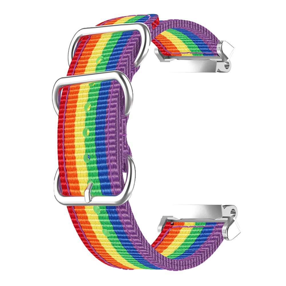 For Huami Amazfit T-Rex 2 Smart Watch Replacement Nylon Band 3 Buckles Design Adjustable Wrist Strap - Rainbow-3