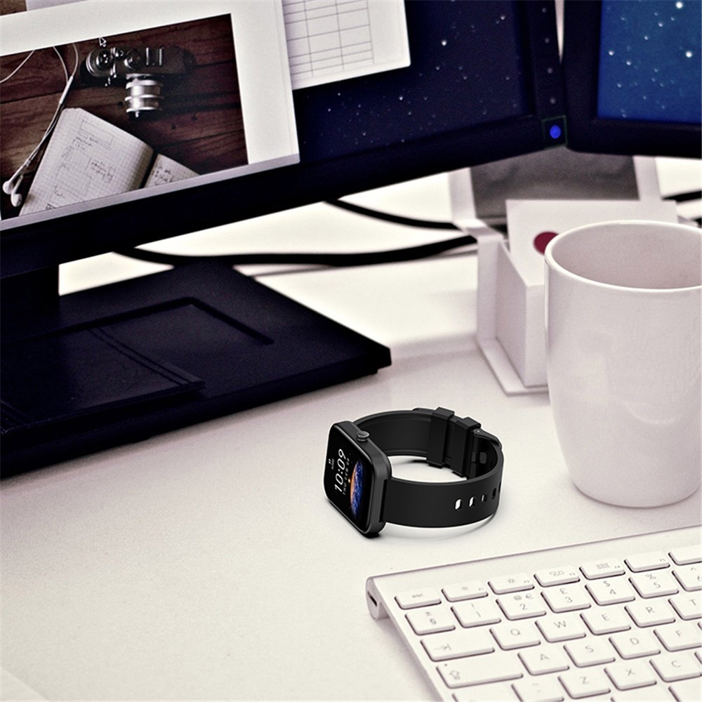 For Huami Amazfit Bip 3 / Bip S Smart Watch Replacement Strap Adjustable Silicone Wrist Band with Black Steel Buckle - Black-7