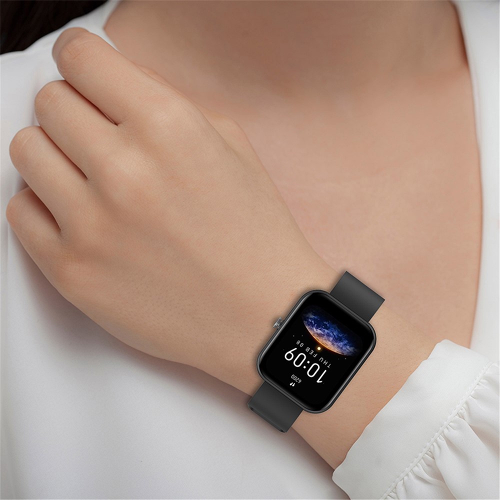 For Huami Amazfit Bip 3 / Bip S Smart Watch Replacement Strap Adjustable Silicone Wrist Band with Black Steel Buckle - Black-3