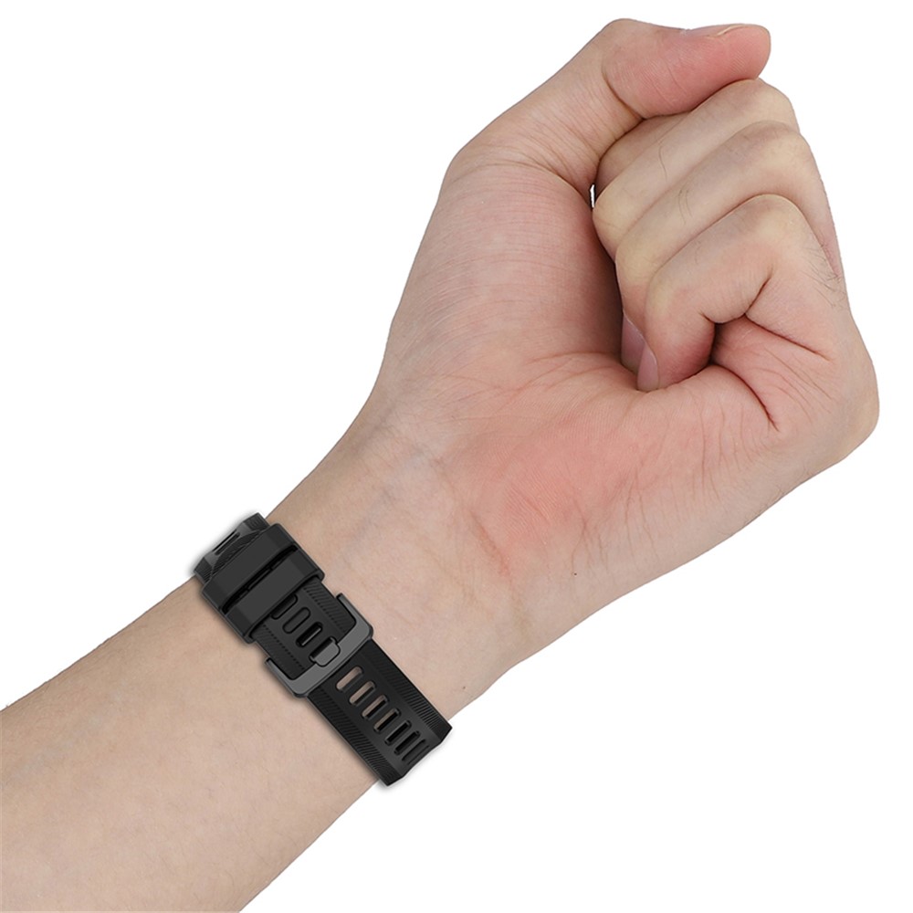 For Garmin Forerunner 955 Twill Design Soft TPU Adjustable Smart Watch Replacement Strap - Black-12