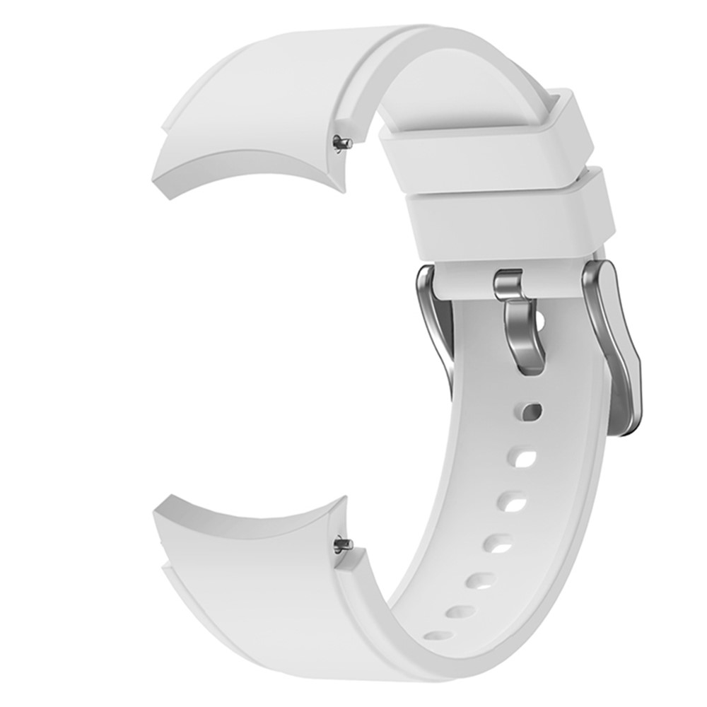 For Samsung Galaxy Watch5 40mm / 44mm / Watch4 40mm / 44mm Silicone Watchband Strap with Stainless Steel Buckle - White-2