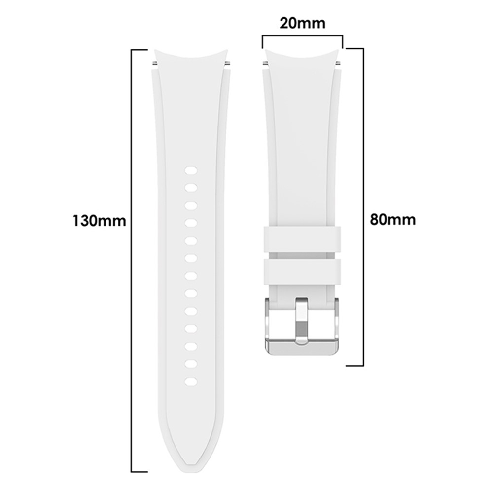 For Samsung Galaxy Watch5 40mm / 44mm / Watch4 40mm / 44mm Silicone Watchband Strap with Stainless Steel Buckle - White-4