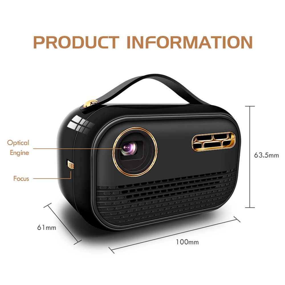 P16 2GB+16GB 4K 3D Video Projector Android 9.0 2.4G / 5G WiFi BT5.0 Airplay Miracast Home Theater DLP Projector - US Plug-9
