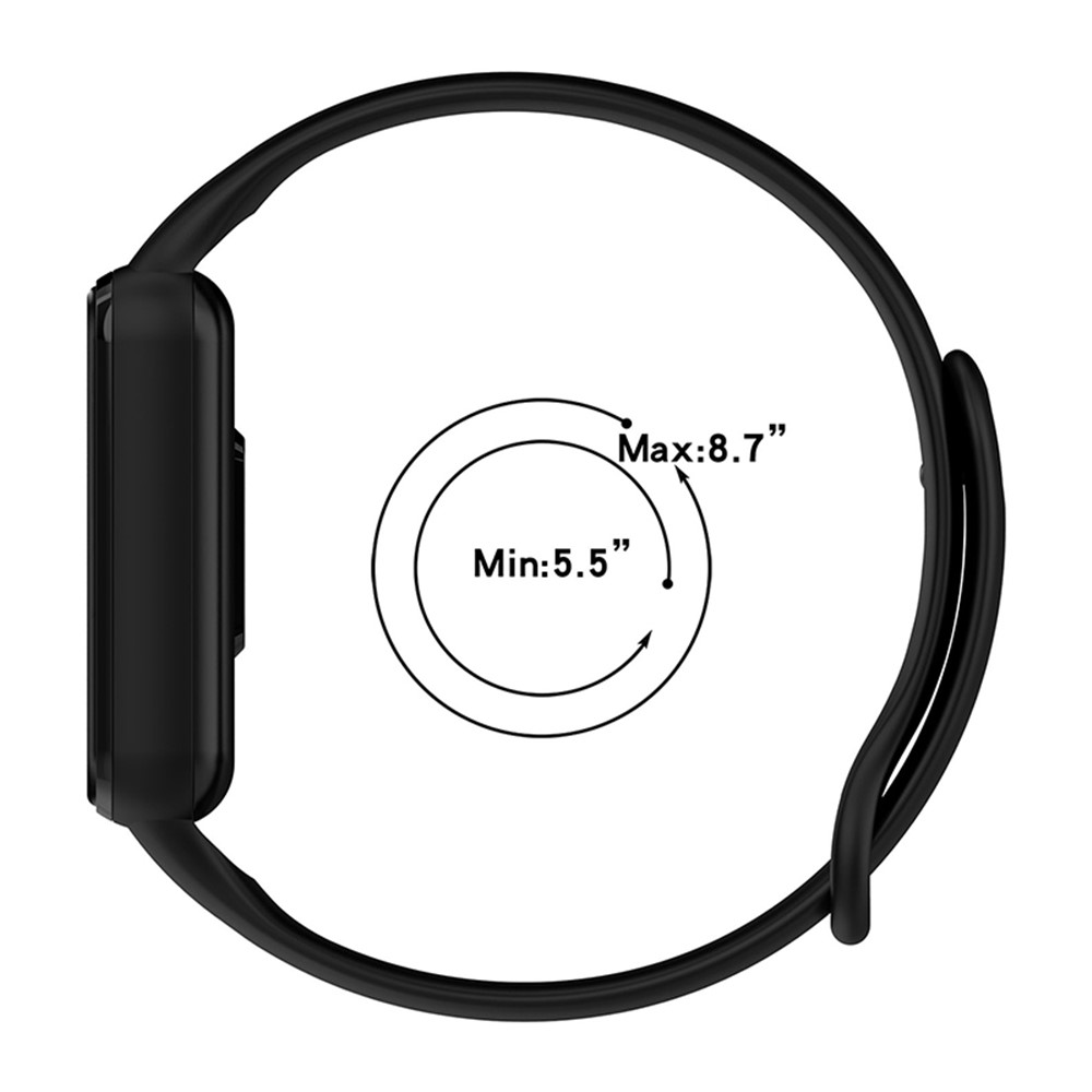 For Huami Amazfit Band 7 TPE Watch Band Sports Watch Strap Replacement with Protective Case Frame - Black-12