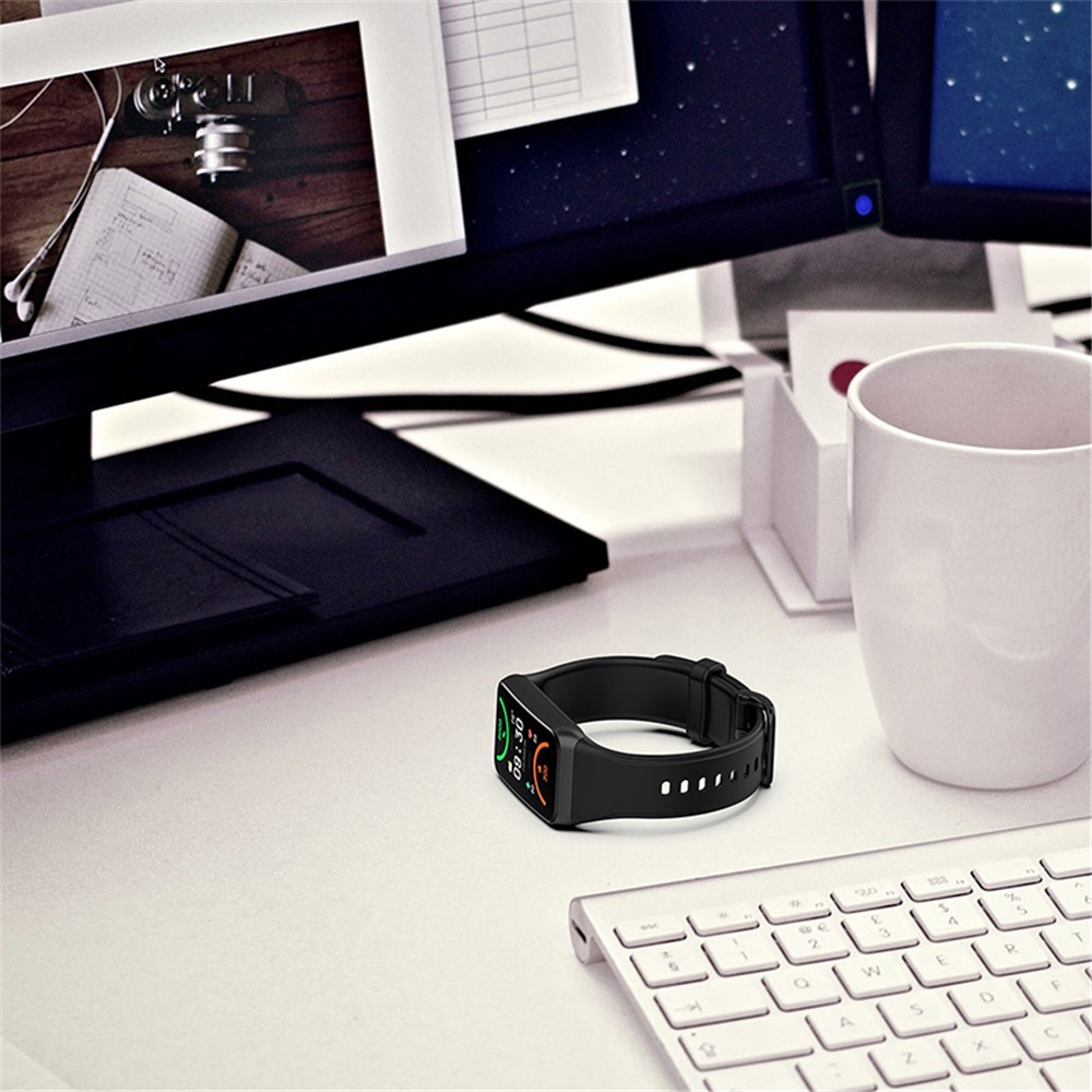 For Oppo Band 2 Soft TPU Watch Band Quick Release Replacement Sports Watch Strap - Black-10