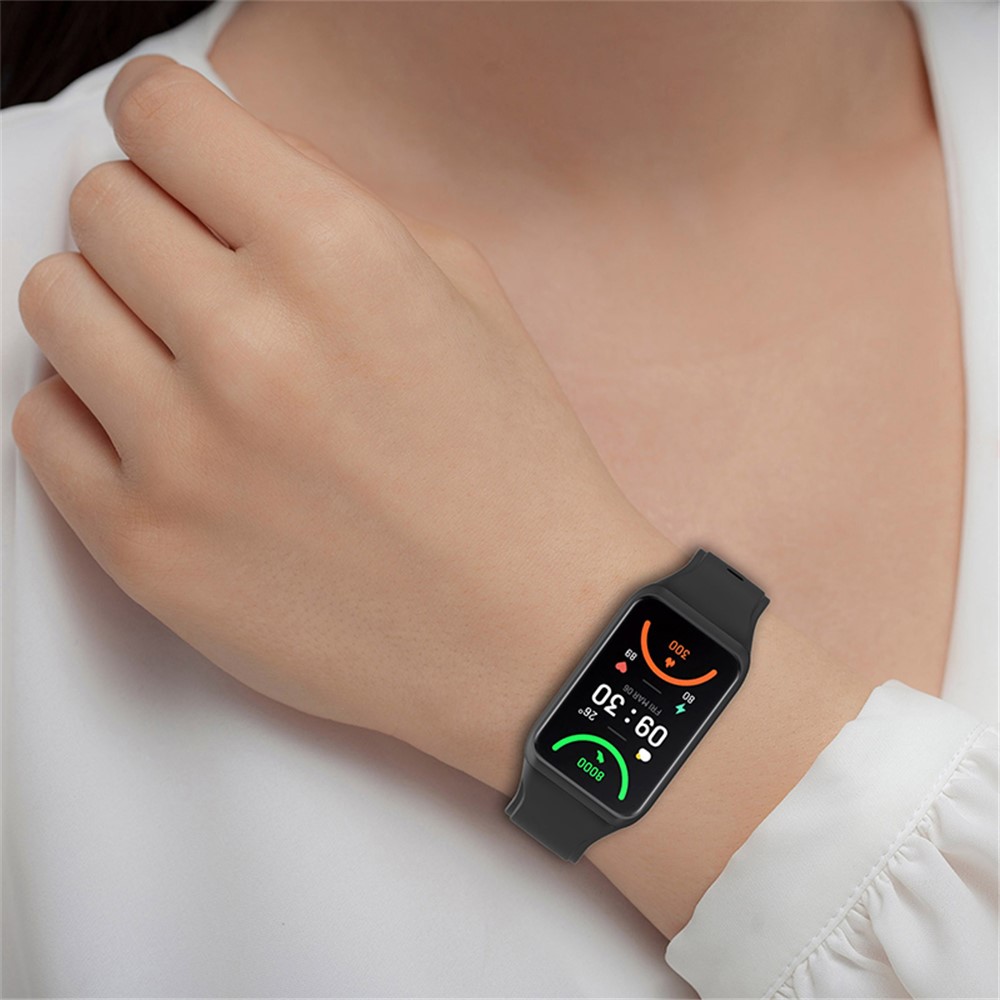 For Oppo Band 2 Soft TPU Watch Band Quick Release Replacement Sports Watch Strap - Black-6