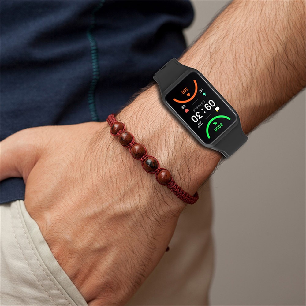For Oppo Band 2 Soft TPU Watch Band Quick Release Replacement Sports Watch Strap - Black-8