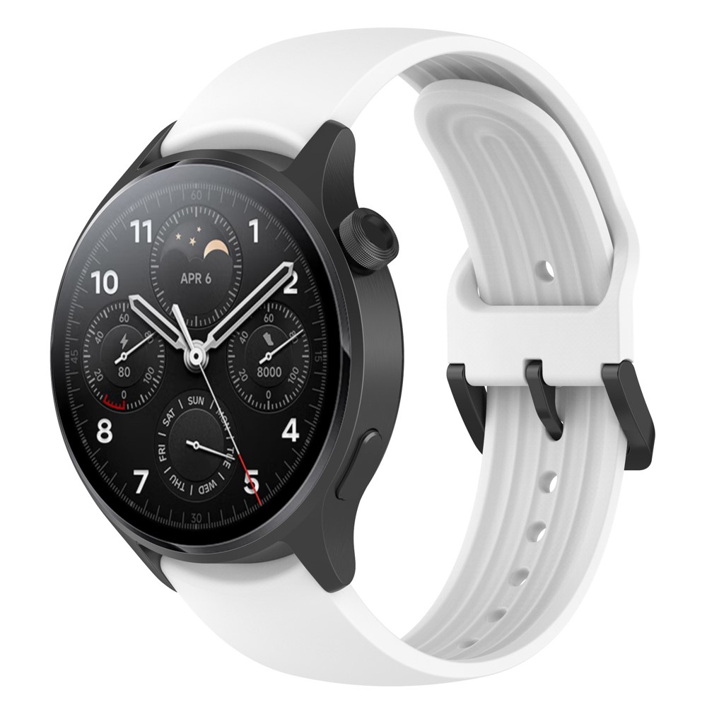 For Xiaomi Watch S1 Pro Silicone Watch Bands 22mm Quick Release Watch Strap Soft Replacement - White-1