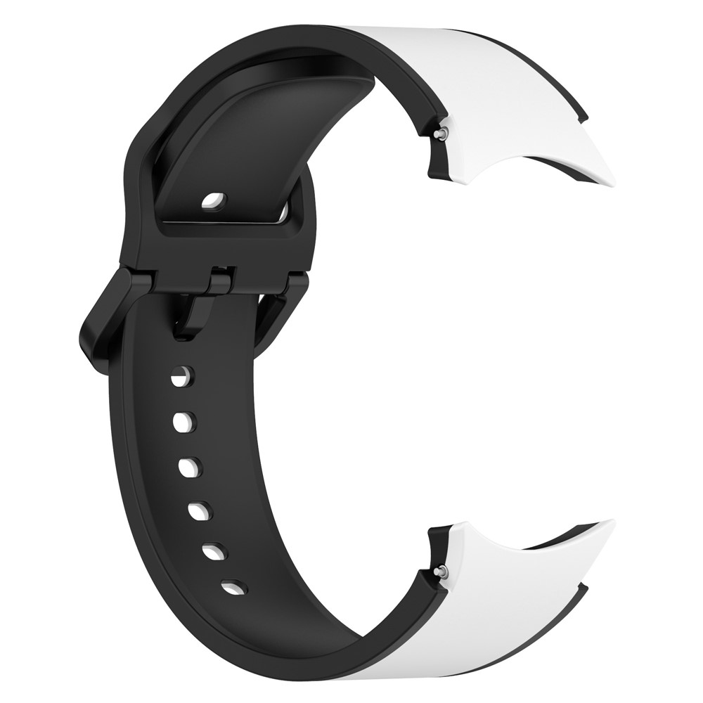 For Samsung Galaxy Watch 5 40mm / 44mm / Watch 5 Pro 45mm Dual Color Watch Band Soft Silicone Sport Replacement Strap - White / Black-4