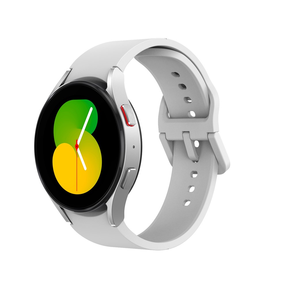 For Samsung Galaxy Watch 5 40mm / 44mm / Watch 5 Pro 45mm Silicone Watch Band Soft Replacement Strap with Colorful Buckle - Official White-1