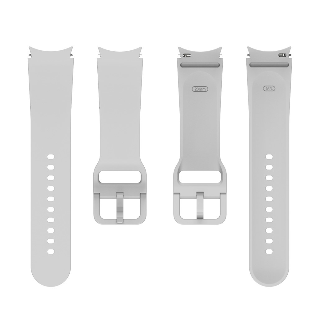 For Samsung Galaxy Watch 5 40mm / 44mm / Watch 5 Pro 45mm Silicone Watch Band Soft Replacement Strap with Colorful Buckle - Official White-5