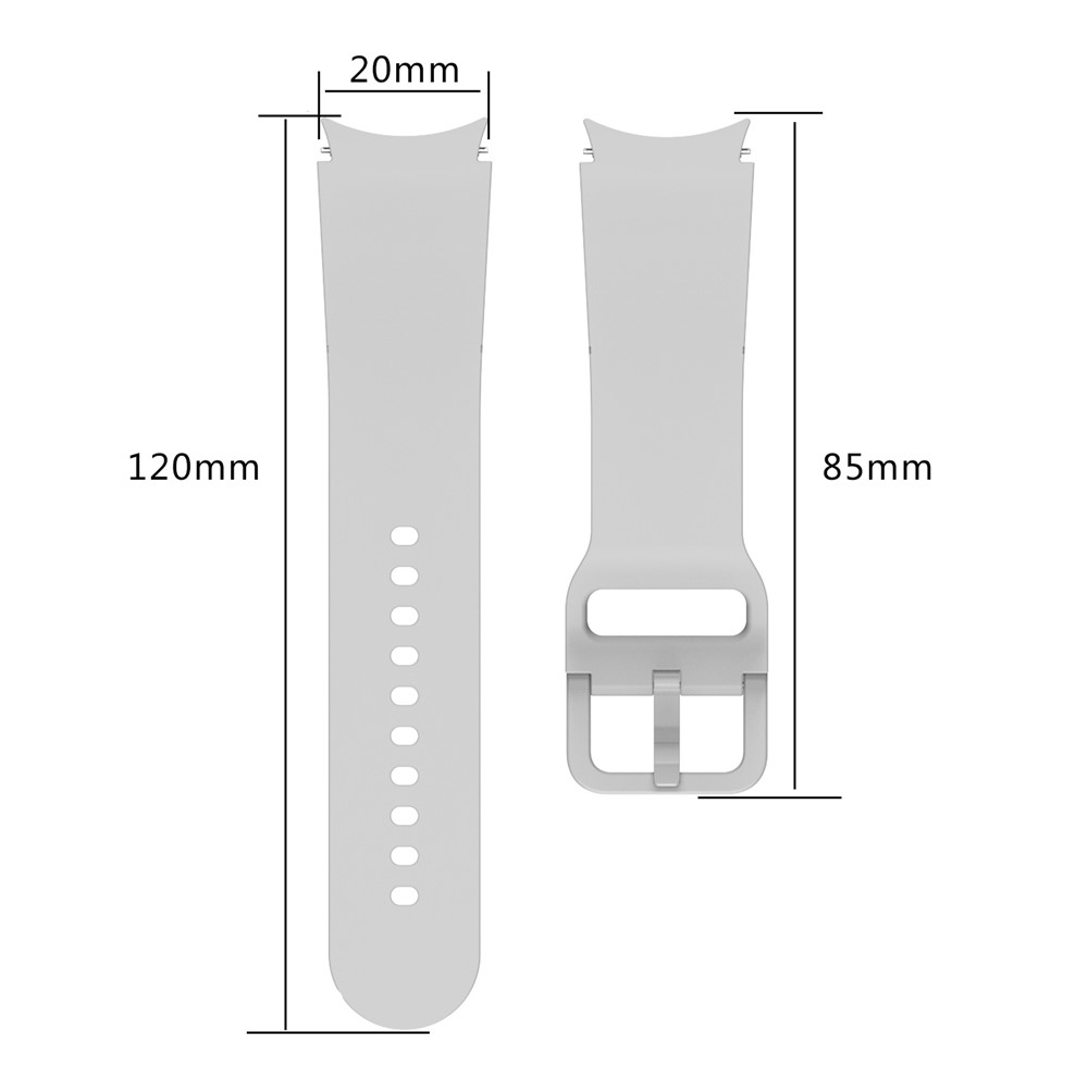 For Samsung Galaxy Watch 5 40mm / 44mm / Watch 5 Pro 45mm Silicone Watch Band Soft Replacement Strap with Colorful Buckle - Official White-6