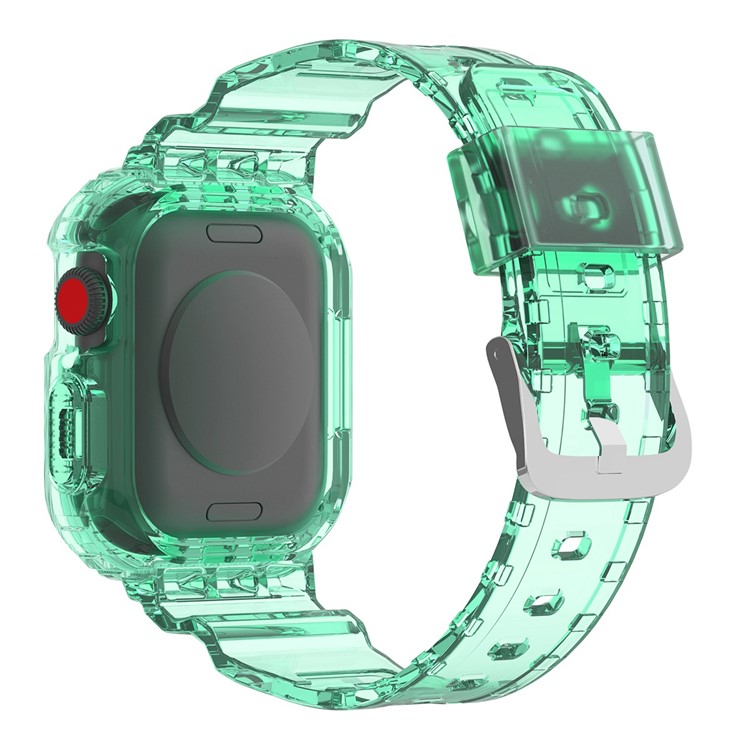 для apple watch ultra series 8 / 7 45 мм / 6 / 5 / 4 / сельский / se (2022) 44 мм / 3 / 2 / 1 42 мм smart watch band tpu замена ремня запястья с помощью защитных часов для часов - прозрачный зеленый-3