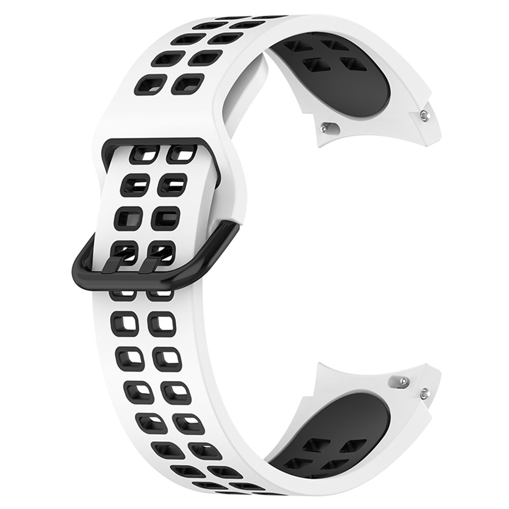 For Samsung Galaxy Watch3 41mm / Watch4 40mm / 44mm / Watch4 Classic 42mm / Watch 5 40mm / 44mm / Watch 5 Pro 45mm Silicone Watch Band Dual Color Strap - White / Black-4
