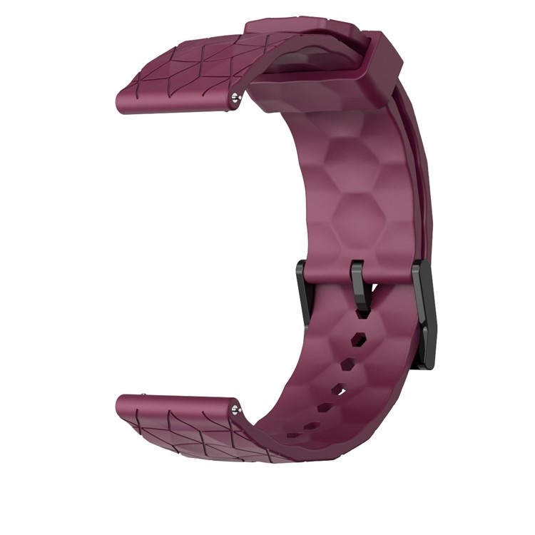Para Samsung Galaxy Watch 5 / Huawei Relógio GT Padrão de Futebol Silicone Relógio Strap 20mm a Pulseira Universal de Substituição Universal - Vinho Vermelho-2