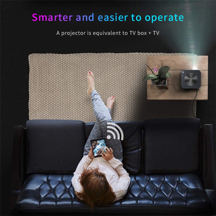 Projector H29 1080p HD Projector Home Theatre Com HD, USB, Interface Audio Para Conferência de Escritório (sem Bateria) - Branco / Plugue Nos Eua-7
