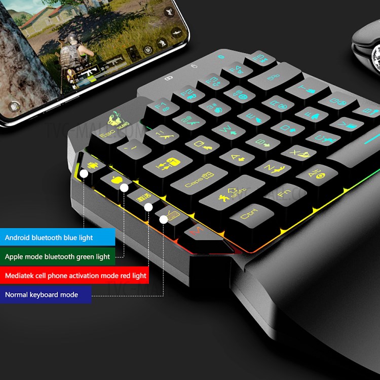 FREE WOLF G11 Gaming Keyboard One-handed Throne Keyboard Converter Bluetooth 4.2 with Game Conversion-5