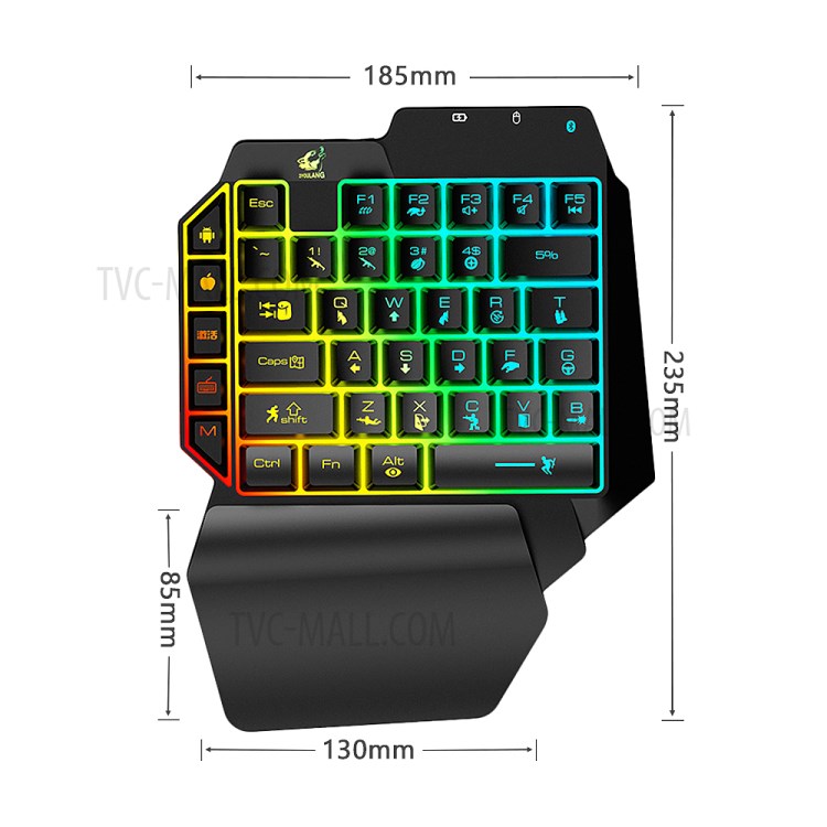 FREE WOLF G11 Gaming Keyboard One-handed Throne Keyboard Converter Bluetooth 4.2 with Game Conversion-8