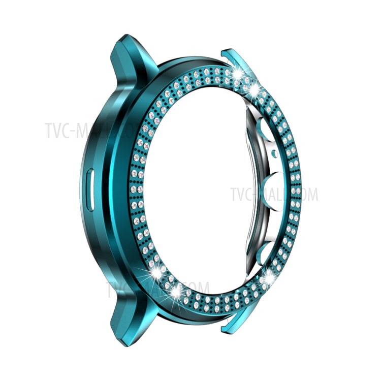 Double Row Rhinestone Decor PC Frame Bumper Case for Fossil Gen 5 Carlyle - Cyan-3