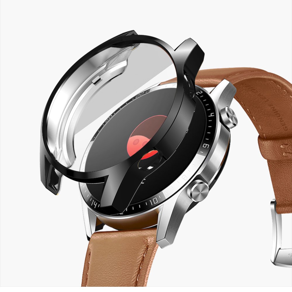 Étui de Protection Polyvalente TPU Électroplate Pour Huawei Watch GT 2 46mm - le Noir